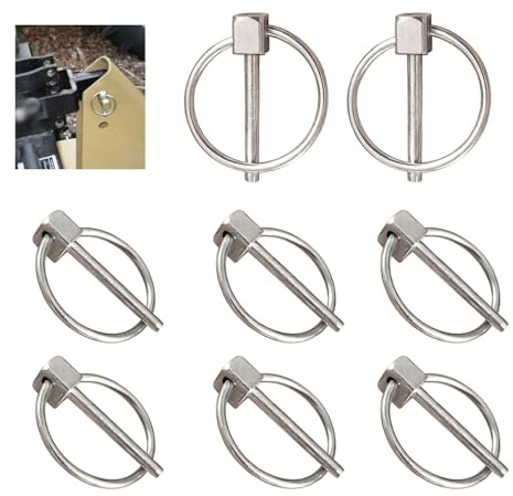 8 Stück Klappsplinte Sortiment, Edelstahl Sicherungssplint, 3MM Klappsplinte, Ring Klappsplint für Boot, Fahrrad, Anhänger, Traktor, Sicherungsbolzen