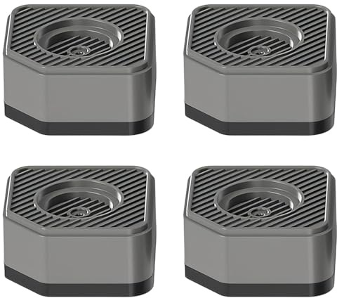 MUNTE 4 Pièces Pied Machine a Laver en Plastique, Empilable Amortisseur Machine a Laver, Antidérapant Amortisseur de Vibrations, Convient aux Lave-Linge, Réfrigérateurs et Climatiseurs