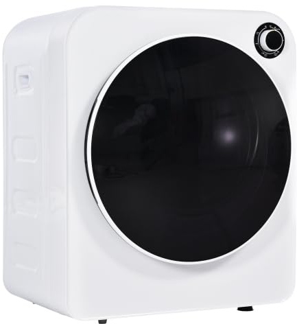 Wäschetrockner Ablufttrockner 3kg (tatsächlich 4,5kg), 830W, Edelstahltrommel, 5 Programme, Dreifachfilter, Überhitzungsschutz, wandmontierbar, Energieklasse G, Weiß