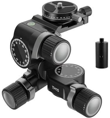 camear accessorise, 3 Way Geared Tripod Head With 360° Panoramic Arca QR Plate Millimeter Micro Adjustment Aluminum Alloy 3 Axis Head,for parts
