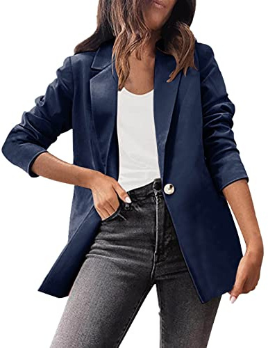 Damblazer, sportig elegant röd, sweatblazer, stora storlekar, kavaj, midjejacka, långblazer, långärmad damblazer, kavaj, kavaj, ledig businessblazer, knappslå kavaj, kontor, affärsjacka