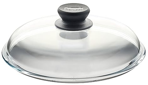 Gewölbter Glasdeckel 24 cm | ideal zum Sichtkochen | geeignet für jeden Topf oder Pfanne mit dem entsprechenden Durchmesser | mehr Platz durch gewölbte Form | energiesparend Kochen | ne mit 20 cm Durchmesser, transparent, Glas