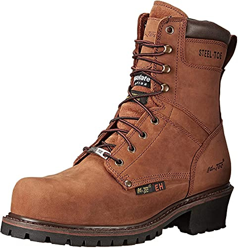Adtec Men's 9 inch Steel Toe Logger Boot, Brown, 12 M US