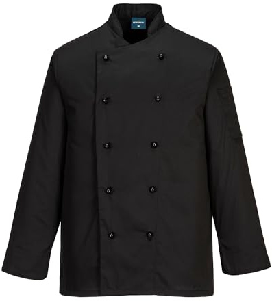 Portwest Veste de cuisine Somerset, Couleur: Noir, Taille: M, C834BKRM