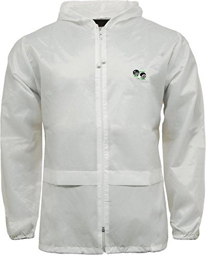 HS New Unisex 100% Polyester Lawn Bowling Bowlswear Bowls White Kagool Cagoule Hooded Rain Jacket Lightweight Shower- Proof Compact Easily Folds Away (Large)