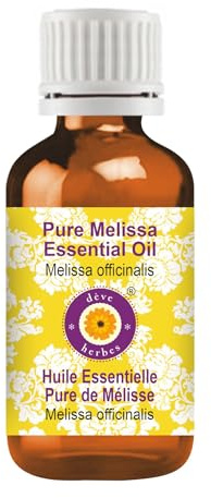 Deve Herbes ren Citronmelissolja (Melissa officinalis) ångdestillerad 15ml (0.50 oz)