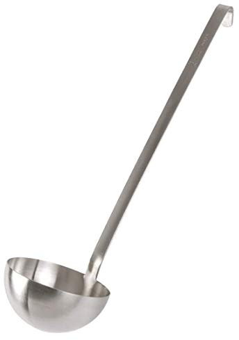 Vogue Edelstahl-Schöpflöffel 1 Liter/35 oz, Silber, Langer Griff mit Aufhängehaken, Für Profi- & Heimgebrauch, M964