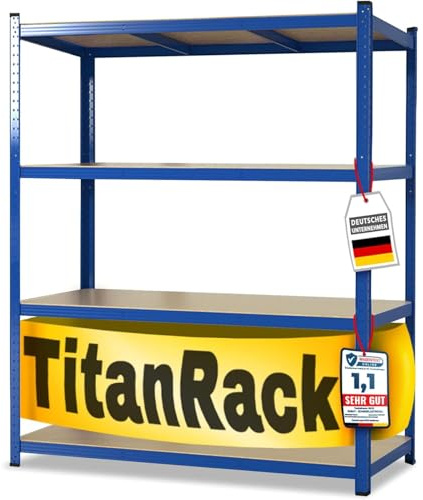 Floordirect - Estantería para Cargas Pesadas - 6 Colores - estantería para sótano, Estructura de Acero, soporta hasta 875 kg, 4 estantes Ajustables (200 x 150 x 80 cm, Azul)