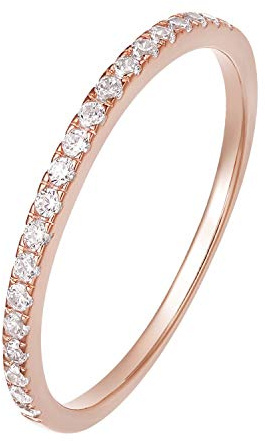 Zakk Eternity Ring Damen Ewigkeitsringe Vorsteckring Schmal Silber 925 Zirkonia 2mm Verlobungsringe Eheringe Trauringe Memoire Ring