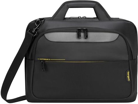 Targus Maletín para portátil de Entre 15 y 17,3 Pulgadas con Cierre Superior CityGear, Funda Ligera para el día a día, Protector de Ordenador – Negro, TCG470GL