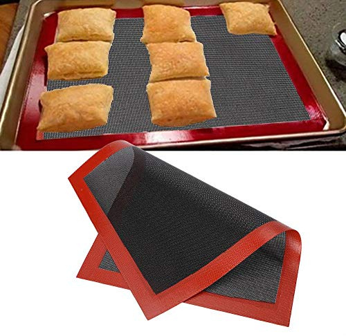 Nikou Silicone Baking Mat, Baking Mesh Reusable Breathable Silicone Roll Mat Uniform Heating Non-Stick Heat Resistant Oven for Microwave Oven Dishwasher(40 * 29.5cm)