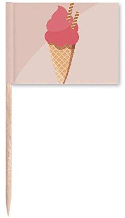 Galletas de huevo cono rojo helado palillo banderas marcador para decoración de fiesta