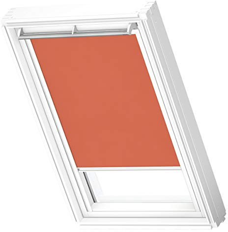 VELUX Original Dachfenster Sichtschutzrollo für F06, Orange, mit weißer Führungsschiene