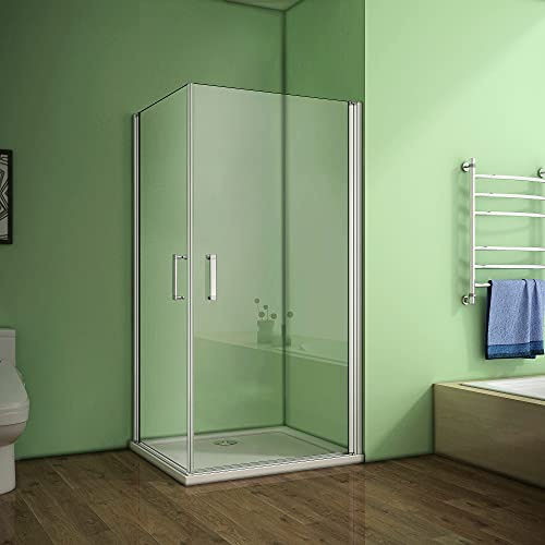 80x80cm Eckeinstieg Duschkabine Duschabtrennung Drehtür Sicherheitsglas H185cm