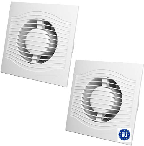 Bricoloco Extractor de baño silencioso Silent 25 db. 16x16 cm 7,8 W 100 mm. Extractor renovador de aire de baños. Elimina condensación de vapor y renueva el aire. Extracción 90 m3/h (2)