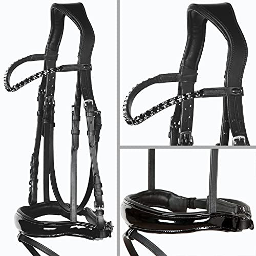 Heinick-Reitsport Trense Soft Competition Schwarz Lack ~ Glow-Black ~ Vollblut