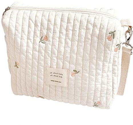 Universal-Kinderwagen-Organizer, Große Kapazität Für Babyzubehör, Tragbare Mini-Wickeltaschen, Wickeltaschen, Neugeborenen-Essentials, Wickeltasche, Reißverschluss, Stickerei, Mamatasche, Passend