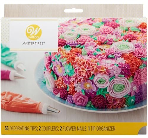 Wilton Master Cake Decorating Piping Tips Set, 55-teiliges Set zum Verzieren von Torten und Cupcakes