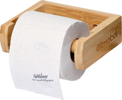 Elbmöbel - Toilettenpapierhalter aus Bambus - nachhaltig, FSC Zertifiziert, für Küche, WC oder Badezimmer, einfach an der Wand zu montieren, kleben oder Schrauben