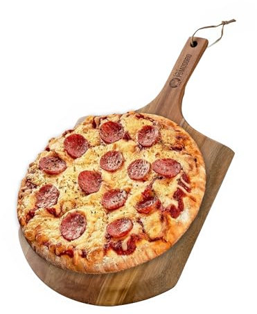 Chef Pomodoro - Pizzaschieber - 30 cm - Langer Griff für Extra Verbrennungsschutz - leichte Pizzaschaufel aus Akazienholz zur einfachen Benutzung - Perfekt als Backofenzubehör
