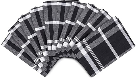 Ross - Exclusiv - 10 X Geschirrtücher - Baumwolle - Leinen - im Set (Schwarz)