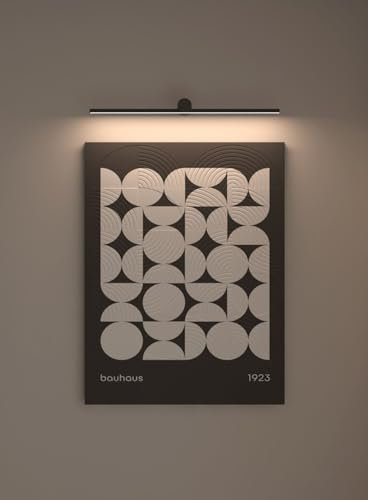 Modern LED Wandbild Wandleuchte Dimmbar Bildbeleuchtung Schwarz Wandlampe Innen Linien Schlafzimmer Nachttischlampe Aluminium Spiegelleuchte Wandbeleuchtung Spiegel Make Up Licht (4000K,100CM)