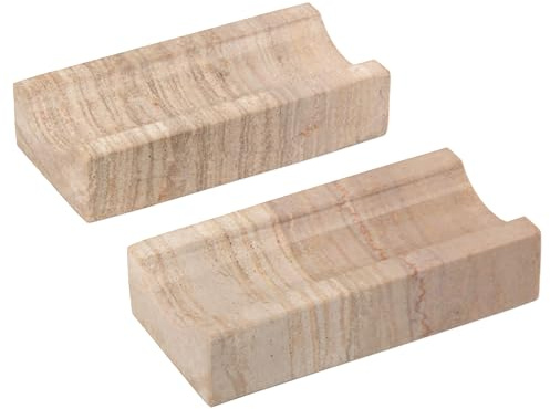 GMYIAK 2 Pcs Rolling Pin Holder, Natural Marble Rolling Pin Display Rack, Multi-Purpose Kitchen Utensil Organizer
