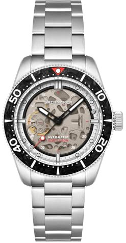 Spinnaker Herren-Automatikuhr Croft 42 Skelett mit massivem Edelstahlarmband SP-5134, carbon schwarz