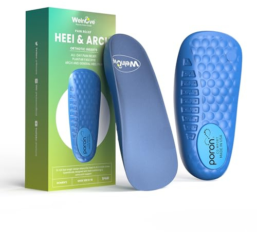 Insertion de talon en mousse à mémoire Welnove, semelles intérieures pour fasciite plantaire et douleur au talon - Absorption des chocs et coussin supplémentaire pour un confort accru,40.5-45