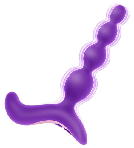 Vibrating Anal Beads Butt Plug - Anal Toys Sex Toys for Women and Men, Adult Toys Vibrater Wand Prostate Massager, Anal Vibrator Sex Novelties G Spot Dildo Sexual Pleasure Tools for Couples (Purple)