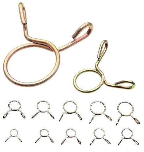 100 Stück Benzinschlauch-Federklemmen, 5–14 mm, verzinkte Rohrschellen, Kraftstoffleitung, Benzinrohr, Kraftstoffschlauchklemme for Motorrad, Boote(100pcs M7)