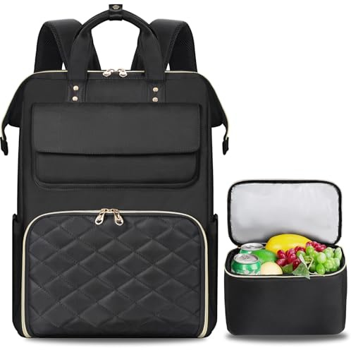BERTASCHE Laptop Backpack with Lunch Compartment, 17.3 Work Bag for Women