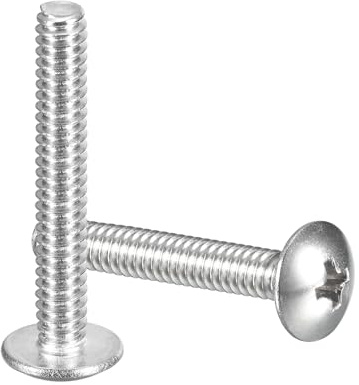 QUARKZMAN 50 Stück Phillips Rundkopfschrauben Linsenkopfschrauben #8-32 x 1 Linsenkopf Phillips Maschinenschrauben, Vollgewinde, 304 Edelstahl Kreuzschlitz Flachkopf Schrauben