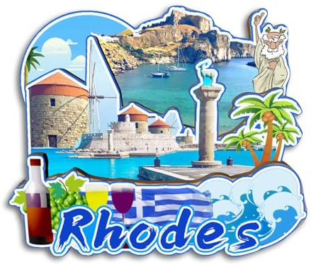 Quwsne Kühlschrankmagnet, Rhodos, Griechenland, Kühlschrankmagnet, Stadt, Reise, Souvenirs, Touristengeschenke, 3D, klassische Sehenswürdigkeiten, handgefertigt, Handwerk, Heimdekoration -3833