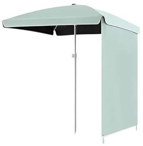 Genérico 260 cm Sombrillas Jardin para Exteriores, Sombrillas de Mesa Impermeable con 4 Costillas, Parasol de Piscina para Mercado, Playa, Terraza(Bleu)
