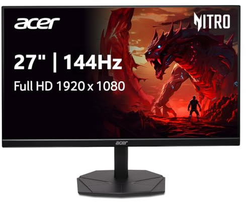 Acer Nitro 27” Gaming Monitor | Full HD 1920 x 1080 | IPS | ZeroFrame | AMD FreeSync | 144Hz Refresh Rate | 1ms (VRB) | sRGB 99% | 1 x Display Port 1.2 and 1 x HDMI 1.4 | KG271 P6bip