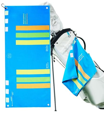 Xistuoz Golftaschen-Handtuch, 5-in-1-Golfschwungmatte, wiederverwendbar, feines Fasertuch, saugfähig, für Wagen, Fitnessstudio, Workout, Camping, Ausflüge, Yoga, Sommer, Sport, Reisen