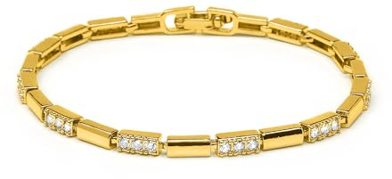 LUXENTER Pulsera acabada en Oro 18K. Color Dorado. Pulsera de Eslabones. Joyas para Mujer - Modelo Tavli