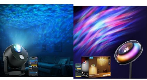 Govee Uplighter Floor Lamp Bundle Star Light Projector with Ocean Wave Ripple Effects