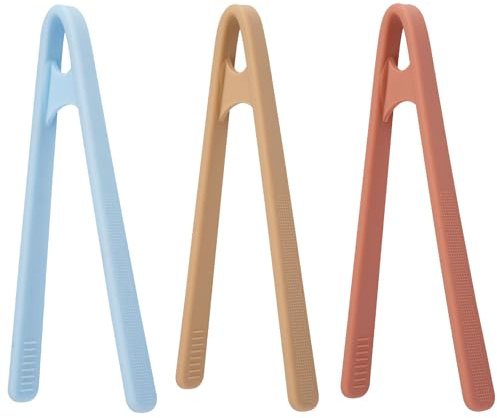 3 Pièces Mini Pinces 14 Cm Pince Motricité Fine | Silicone Souple Pince Grille Pain, Antidérapant Petite Pince De Cuisine Pour Les Jouets Sensoriels À Mouvements Fins