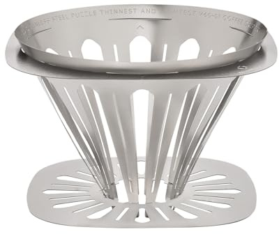 Thous Winds Faltbarer Kaffeefilter, Pour Over Kaffeefilter Edelstahl, Kaffeefilterhalter Wiederverwendbar, für Zuhause, Café, Camping