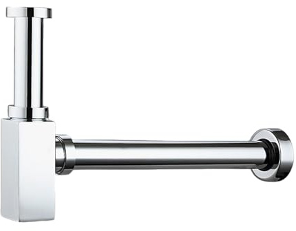 YWJFSA Siphon de Lavabo,Syphon en T Réglable,Anti Odeur,Kit de Siphon de Vidange,Siphon Lavabo Extra Plat pour Lavabo et Évier 1-1/4