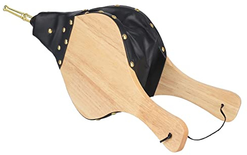 EIMSOAH Soffiatore a Soffietto in Legno per Camino, Attrezzi da Fuoco per Camini da Interno, Legno Composito e Pelle