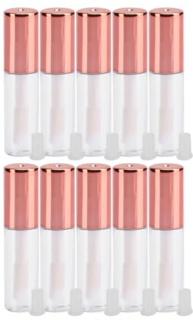EMUKOEP Tubo de Brillo de Labios, 10 Uds., 1,2 Ml, Tubo de Lápiz Labial Pequeño DIY, Contenedor de Cosméticos con Tapón