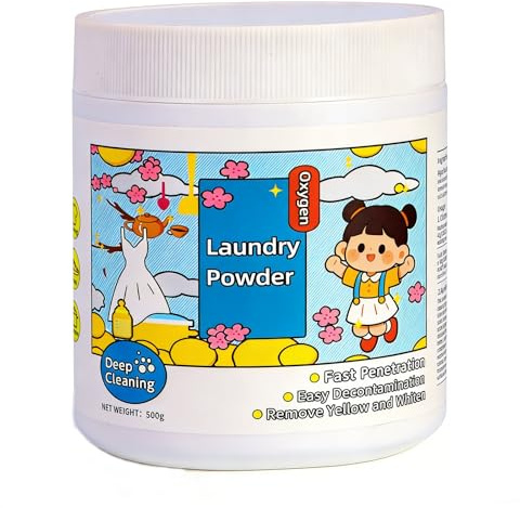 Oxygen Laundry Powder-Based Laundry Powder - Strong Stain Remover for Clothes, Color-Safe Bleach-Free Formula, Removes Tough Milk, Sweat, Oil & Fruit Stains on Everyday Fabrics