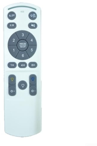 Telecomando per ventilatore da soffitto con controllo della luce, 6 velocità, timer, infrarossi, funzionamento silenzioso, accoppiamento semplice, bianco per soggiorni