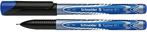 Schneider Fineliner Topliner 911, mit Wechselmine, 0.4 mm, 10-er Packung, blau