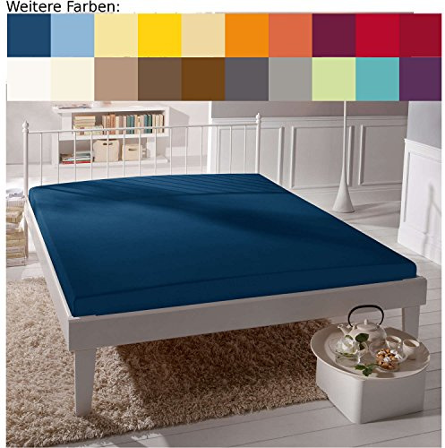 Spannbettlaken Bella Donna Jersey für Matratzen & Wasserbett 140-160 x 200-220 cm in Marine