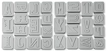 Fred Letterpressed - Cortadores de Galletas con Forma de Letras, Color Gris
