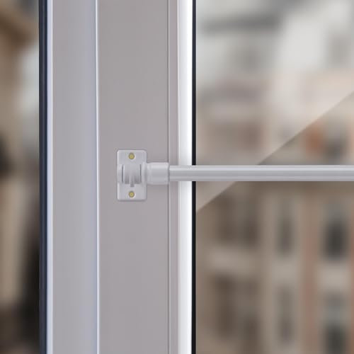 Cafehausstange (Weiß / 125-225cm), Gardinenstange 50 bis 225 cm Länge ausziehbar, in vielen Farben, für Bistrogardinen, leichte Vorhänge, Gardinen